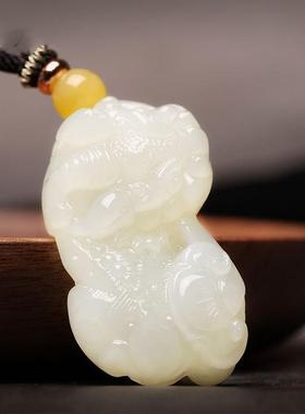 本命年和田玉如意貔貅吊坠男女款添财福运皮丘貔恘玉石挂坠护身玉