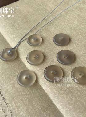 本命年灰玉髓平安扣吊坠灰色玛瑙玉佩男女款项链挂件礼物