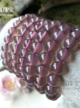本命年高冰巴西帝王紫玉髓复古圆条手镯紫罗兰玛瑙玉石手链饰品礼