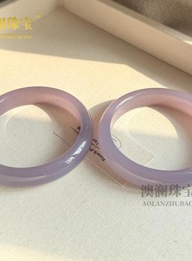 本命年翡翠紫色手镯外蒙料薰衣草紫手镯时尚女款手镯礼物