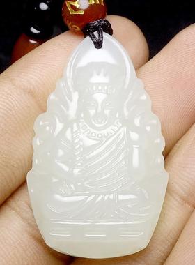 本命年新疆和田玉守护神吊坠生肖鸡佛不动明王玉石挂件礼物