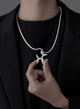 土酷蹦迪狗项链ins钛钢吊坠情侣