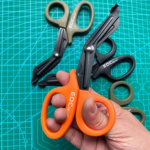 EMT ножницы выживание. Аварийное спасение с тонким покрытым сдвигом EDC Тактическое наружное оборудование для выживания на открытом воздухе.