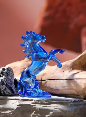 水晶马到成功工艺品摆件生肖马办公室书房案台装饰品公司开业礼物