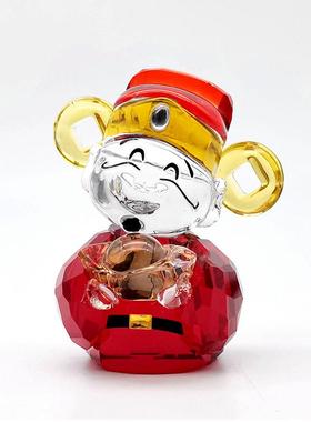 高档水晶元宝财神摆件车内车用汽车吉祥装饰品可爱招财新中式送礼