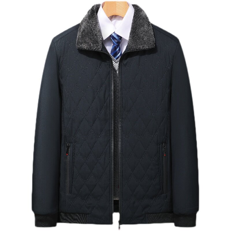 啄木鸟爸爸冬装外套中年加绒加厚棉衣男冬季中老年人棉服保暖上衣