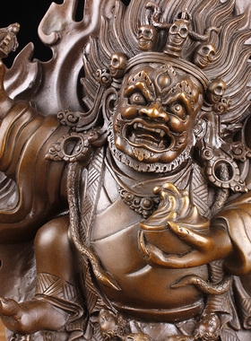 铜二臂玛哈噶拉护法神大黑天摆件