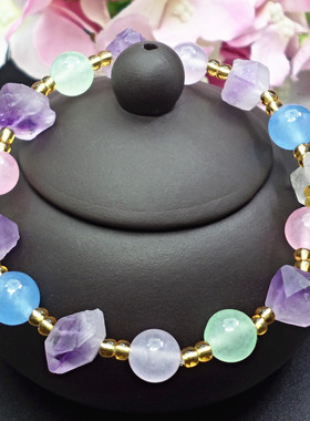 水晶手串玉髓石手链女