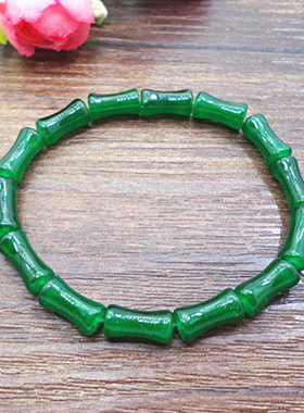 竹节手串仿翡翠绿葫芦节节高手链