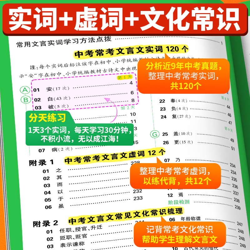 2024万唯中考初中文言文实词虚词专项训练阅读理解七八九年级初一初二初三总复习教辅资料万维语文常用字典词典初中文言文实词虚词 - 图2