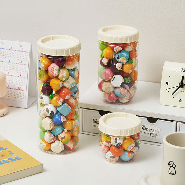 Mengli Storage Tank Pop Mart Figure Display Box Mini Doll Blind Box Ornament Storage Box Transparent Sealing Can