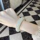 Hotan Jade Qingshui Women's Tire Style Blue and White Jade Bracelet