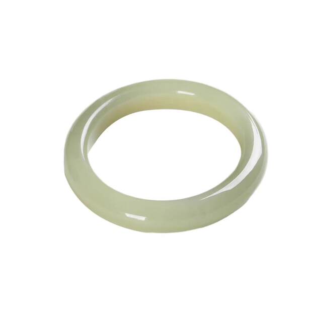 Hotan Jade Qingshui Women's Tire Style Blue and White Jade Bracelet