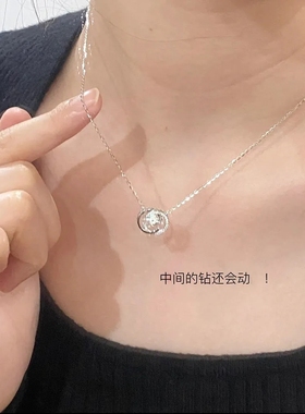 新款2023年跳动的心项链女莫桑钻轻奢小众高级锁骨链闺蜜礼物