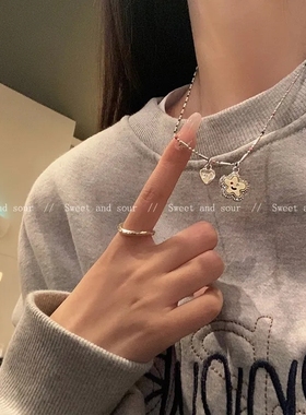 童趣项链女夏可爱花朵爱心吊坠锁骨链T恤卫衣搭配颈链2023年新款