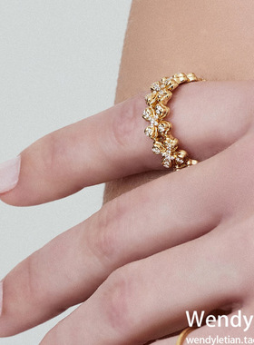 正品!韩国代购设计师S_S.IL 经典时尚小雏菊戒指925银ssil