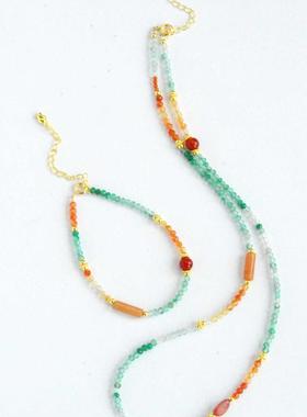 项链原创单圈秋色新中式手工水晶