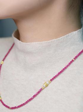 夏季新款鸽血红玛瑙项链