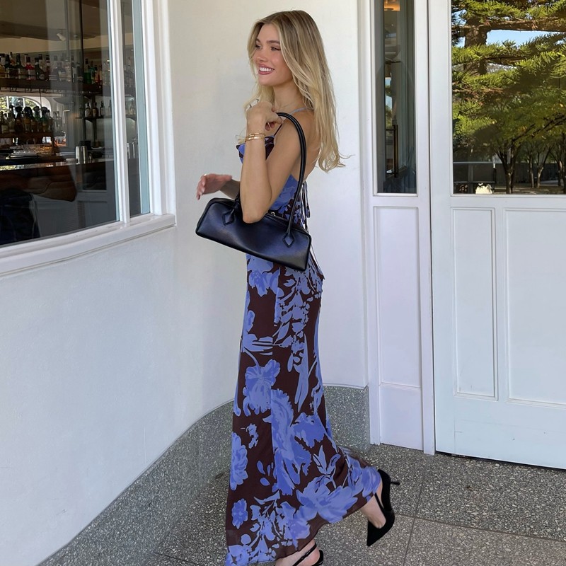 法式度假风花朵抹胸吊带连衣裙夏季新款辣妹性感露背交叉绑带长裙,淘宝优惠券,粉丝福利购,淘宝优惠卷