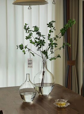 吊钟马醉木大肚透明玻璃花瓶水培北欧家居客厅摆件插花装饰品批发