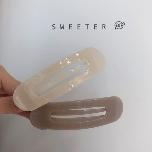 【SWEETER】奶油果冻色亚克力透明大号发夹 日本Latt家边夹鸭嘴夹 - 图2