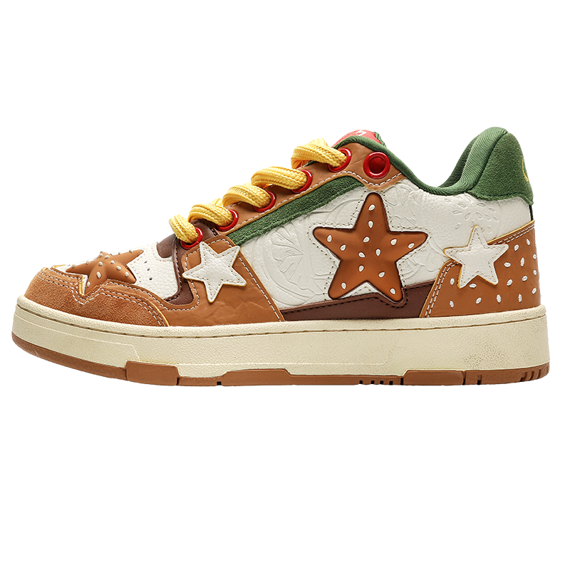 Kaalixio同款系列三斤联名汉堡星星鞋男女厚底时尚新款国潮板鞋,淘宝优惠券,粉丝福利购,淘宝优惠卷