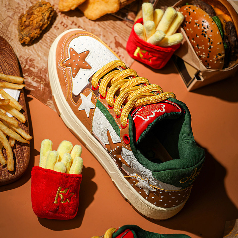 Kaalixio同款系列三斤联名汉堡星星鞋男女厚底时尚新款国潮板鞋,淘宝优惠券,粉丝福利购,淘宝优惠卷