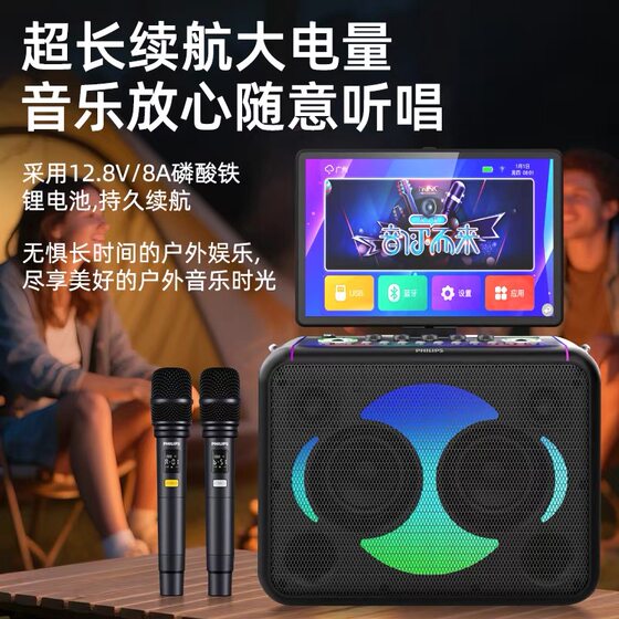 飞利浦SD211音响功放一体机户外家庭KTV套装卡拉OK唱歌K歌音箱