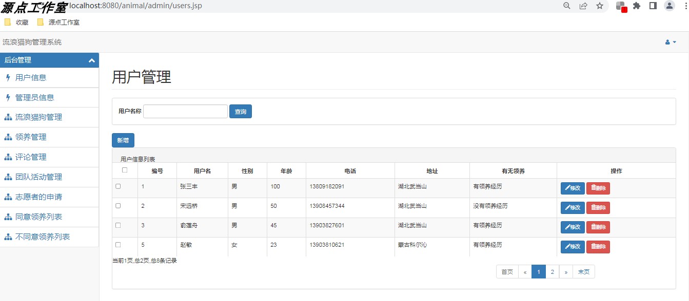 Java/SSM/流浪猫狗动物救助管理系统/MySQL/Eclipse/Idea/源码 - 图2