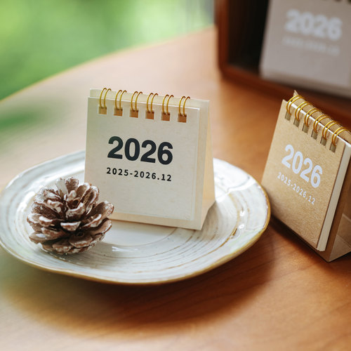 2026年迷你小台历ins高颜值简约纯色创意桌面小摆件小台历小日历 - 图2