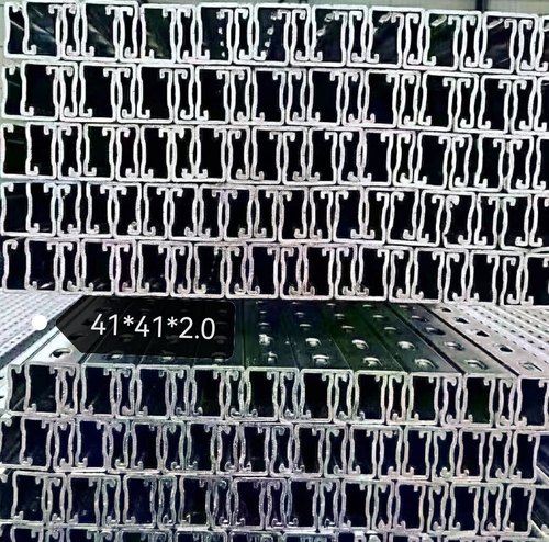 电镀锌抗震支架C型钢支架型钢管道固定轨道冲孔镀锌C型钢41*41*21 - 图0