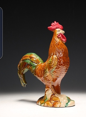 唐三彩文创陶瓷公鸡生肖鸡吉祥物