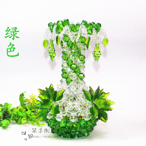 新品串珠DIY手工编织工艺品家具摆件 吊坠花瓶材料包 透明散珠子 - 图2