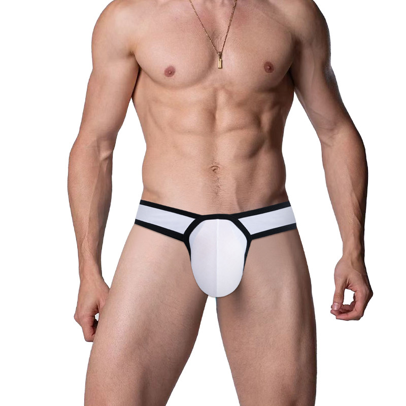 莫代尔男三角内裤条纹镶边U凸大囊袋舒适透气青年运动短裤头2026,淘宝优惠券,粉丝福利购,淘宝优惠卷