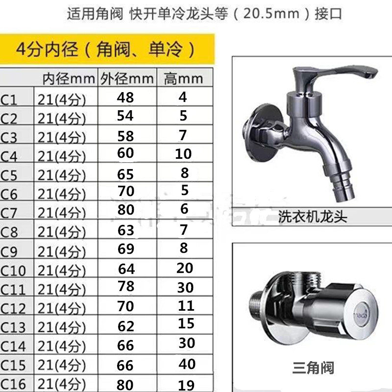 304不锈钢水龙头三角阀混水阀淋浴花洒装饰盖遮丑盖 加大加厚配件 - 图0