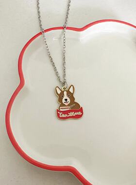 宇宙射线--小狗情侣早春日韩项链