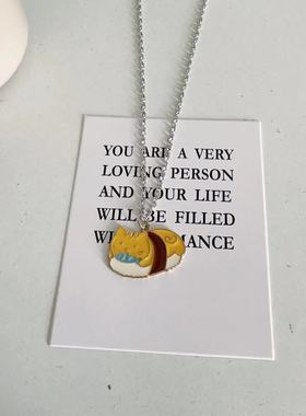 宇宙射线-玩食寿司小猫ins个性简约日常百搭早春男女学生吊坠项链