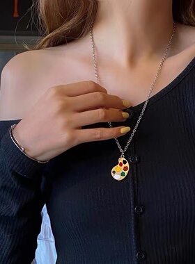 宇宙射线项链颜料盘项链合金