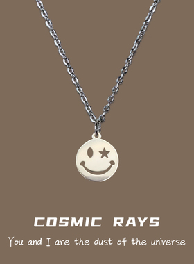 宇宙射线-新款亮面简约星星眼笑脸小众设计ins气质百搭不撞款项链