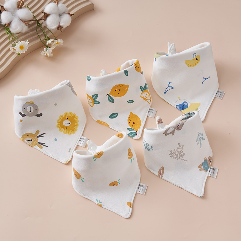 Drool baby pure cotton bib newborn absorbent scarf male and female baby anti-vomiting bib super soft triangle towel