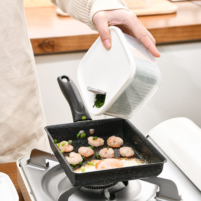 Japanese chopped green onion box sealed refrigerator onion ginger garlic pepper storage fruit crisper food grade draining preparation vegetable soaking