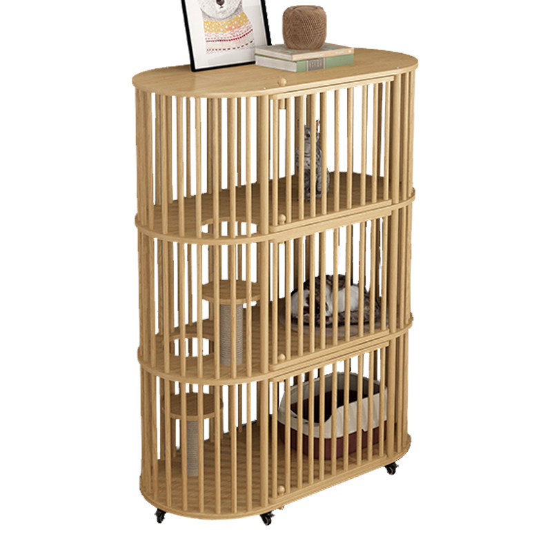 艺琪 实木猫笼子家用室内猫别墅猫柜子超大自由空间猫屋房猫柜子,淘宝优惠券,粉丝福利购,淘宝优惠卷