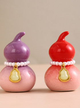 陶瓷葫芦花生吊坠福禄桌面摆件