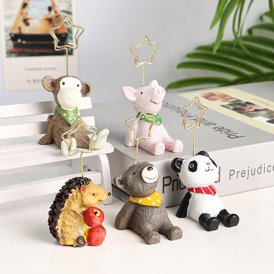 Cute creative small animal note holder photo message holder