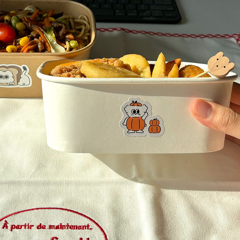 野餐盒一次性加厚牛皮纸意面打包盒沙拉寿司快餐盒蛋糕饭盒便当盒 - 图0