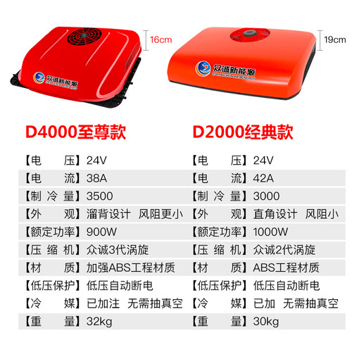 2024新款众诚D2000驻车空调一体机天窗大货车顶置24V车载空调制冷 - 图3