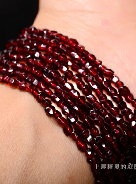 上层精灵的庭院 Victorian波西米亚石榴石古董纯金扣多股古董手链