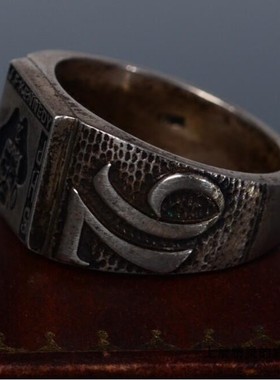 1976年925银怪诞海盗轻古董戒指