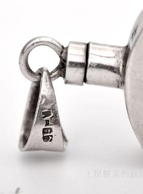 SOLD上层精灵的庭院∮MEXICO新月香水瓶 老手工925银吊坠 VTG挂件