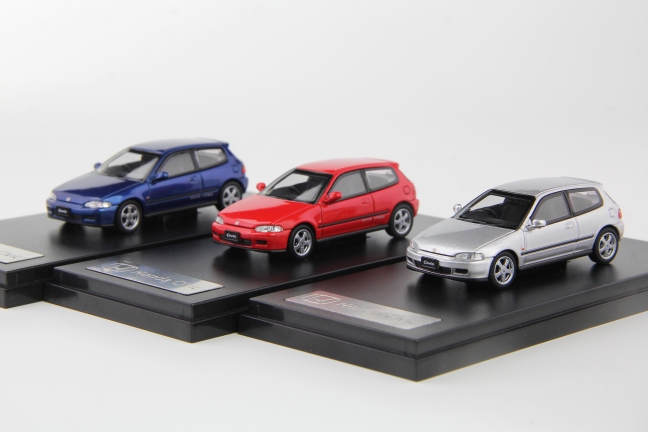 LCD 1:64 本田CIVIC思域Honda SiR II EG6 前盖可开合金汽车模型 - 图3